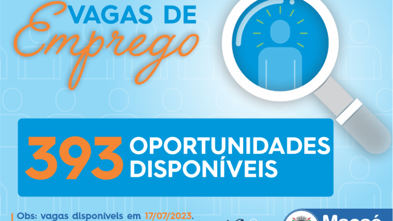 Prefeitura divulga 393 oportunidades de emprego
