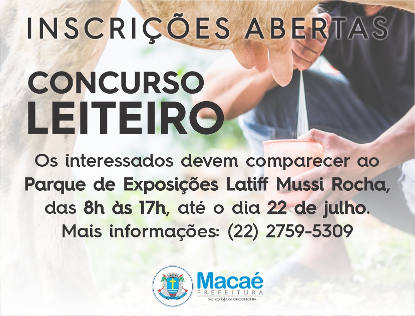 Inscrições para o Concurso Gado Leiteiro estão abertas