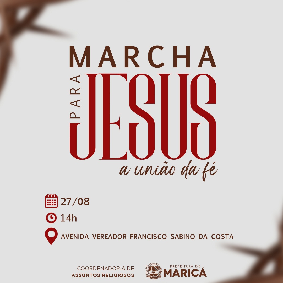Maricá sedia “Marcha para Jesus” neste sábado