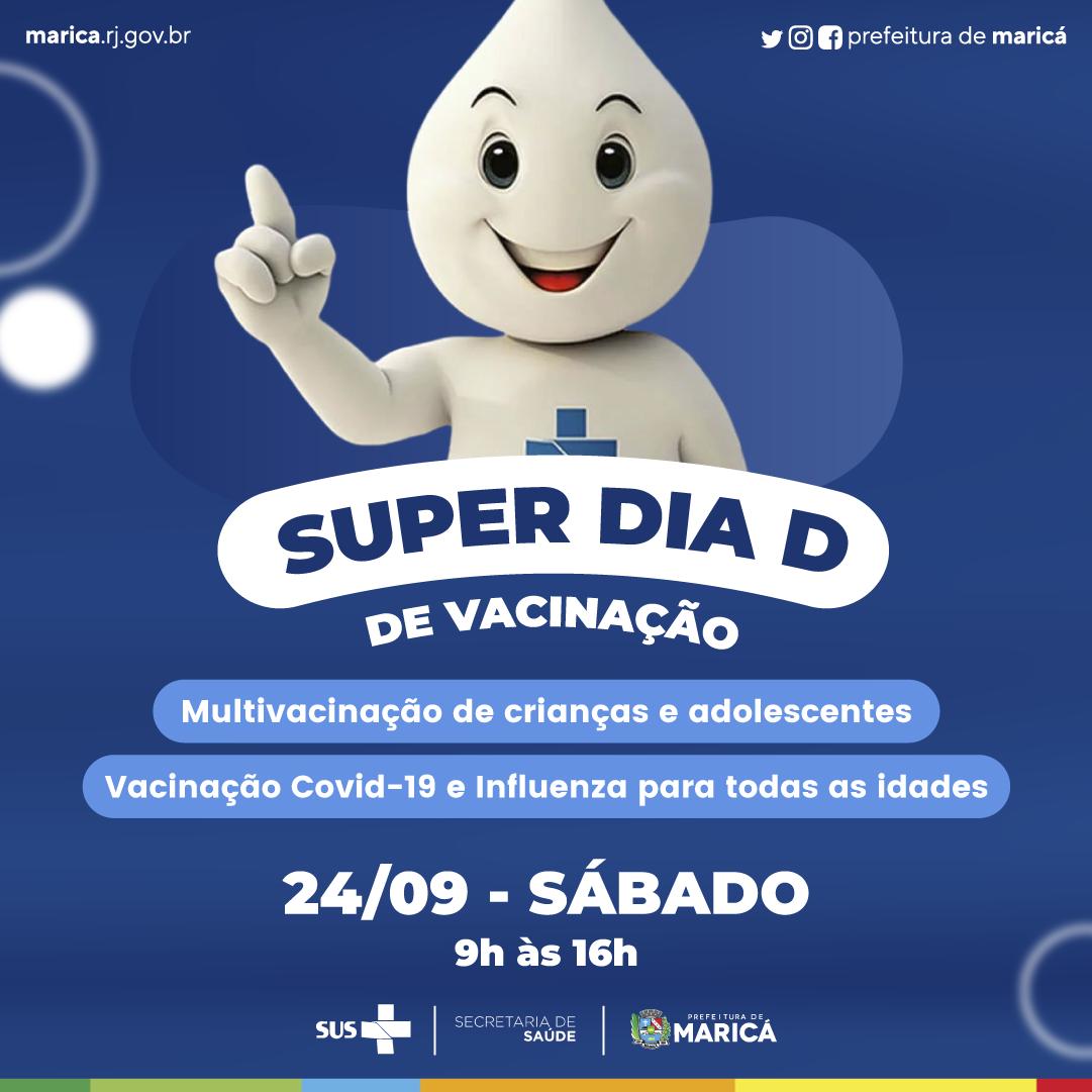 Prefeitura de Maricá promove Super Dia D de vacinação neste sábado (24/09)