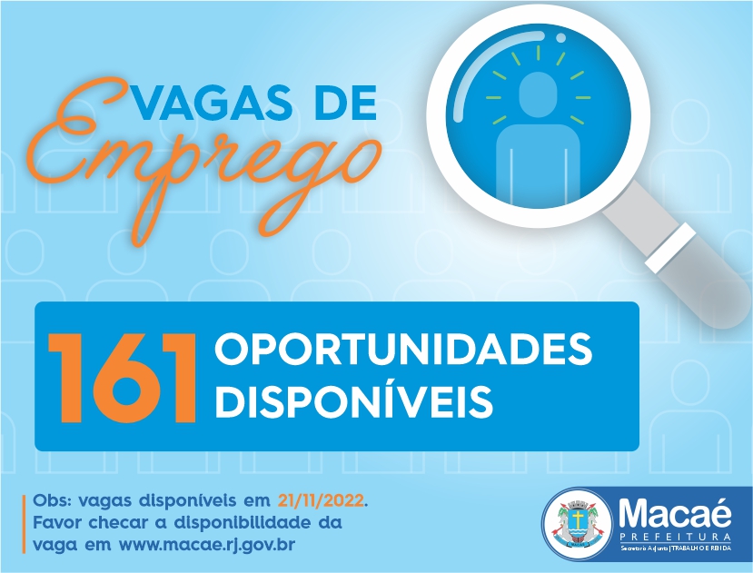 Semana começa com 161 vagas de empregos