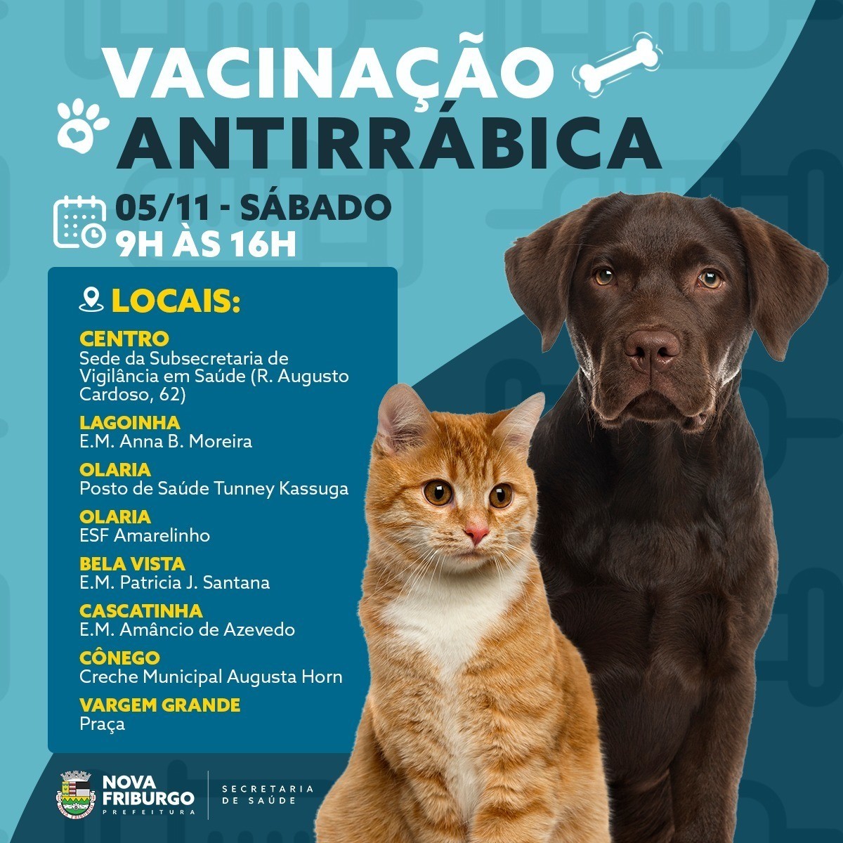 Campanha de vacinação antirrábica em Friburgo