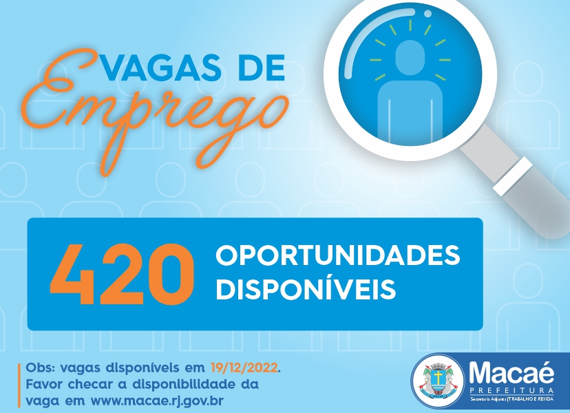 Empregos: 420 vagas para diversas áreas