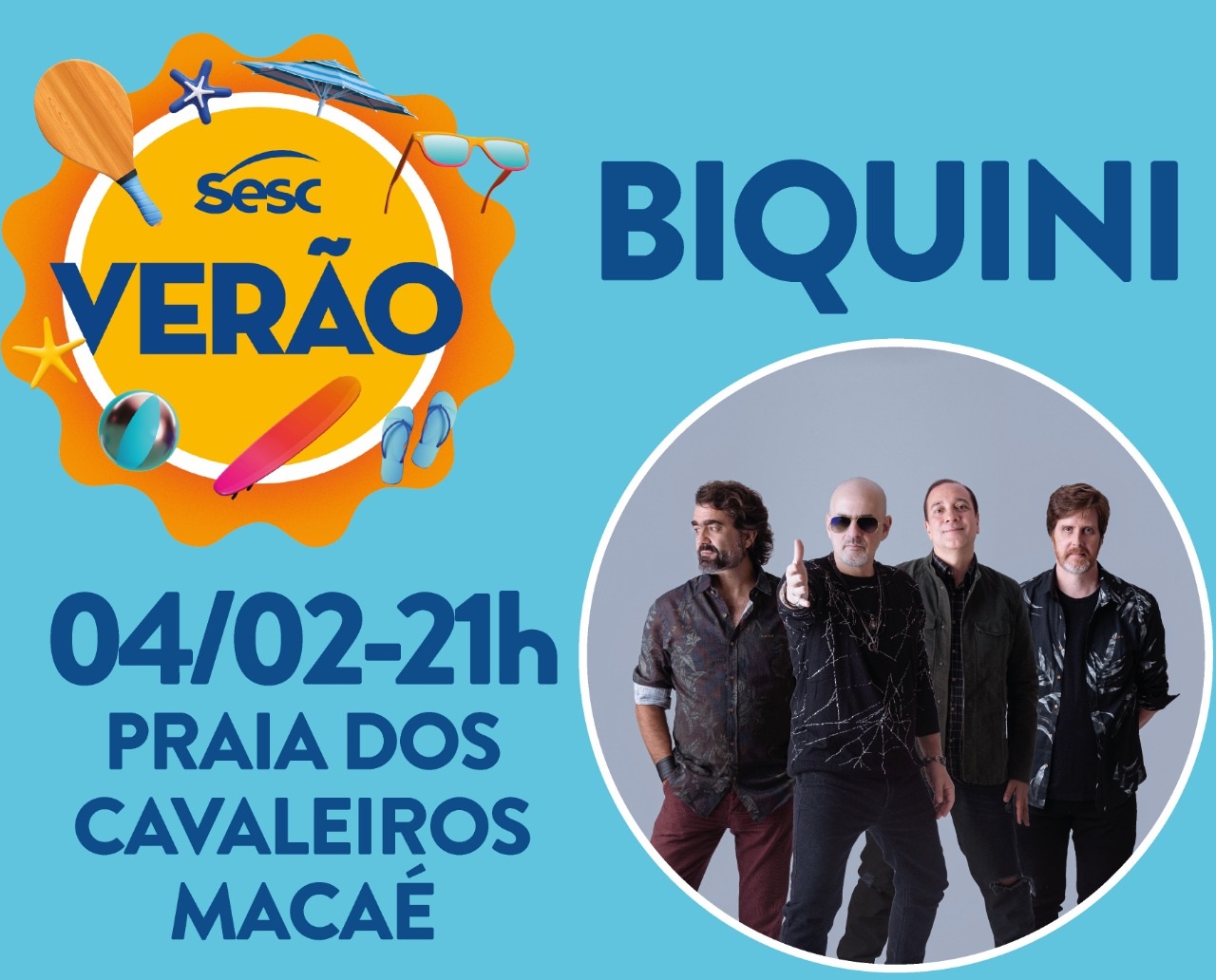 Sesc Verão continua com show de Biquini e programação cultural