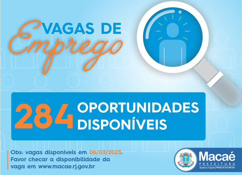 Semana começa com 284 vagas de emprego