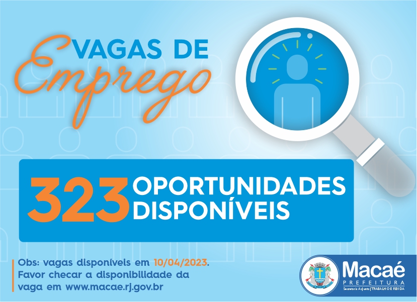 Trabalho e Renda divulga 323 vagas de emprego