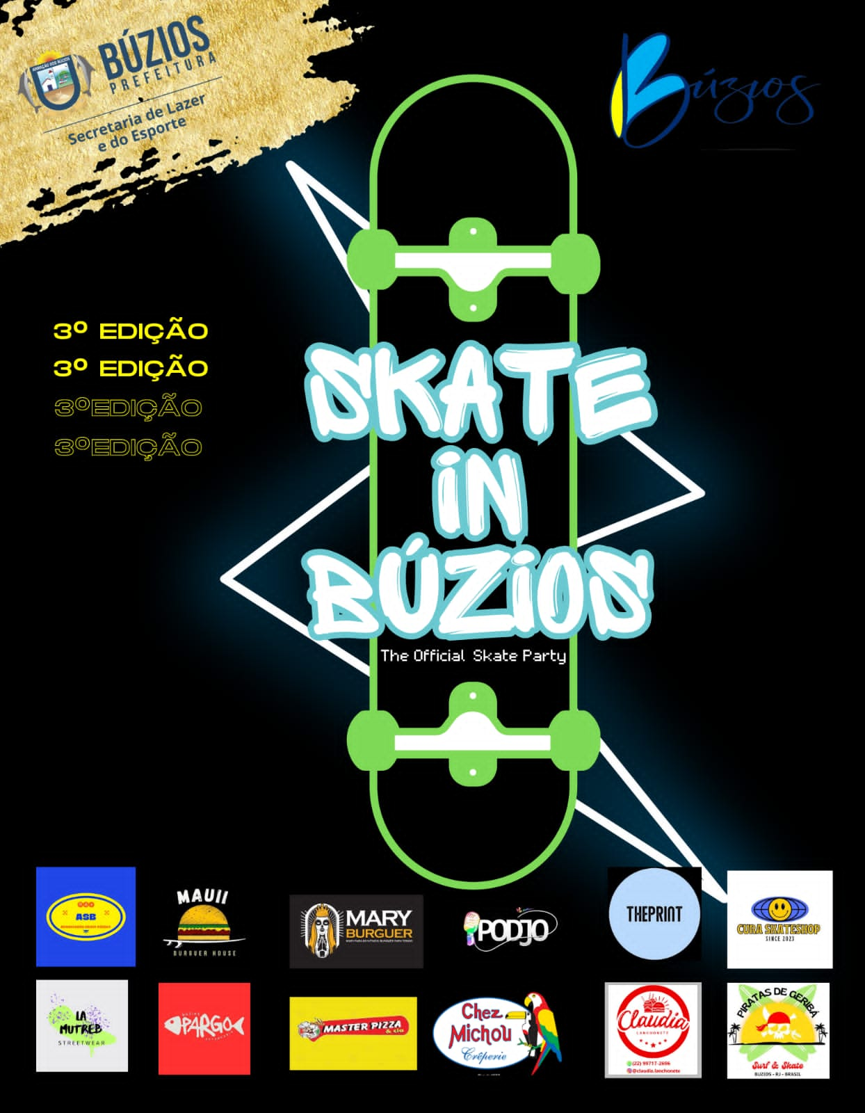 Praça Tia Uia receberá o evento Skate In Búzios