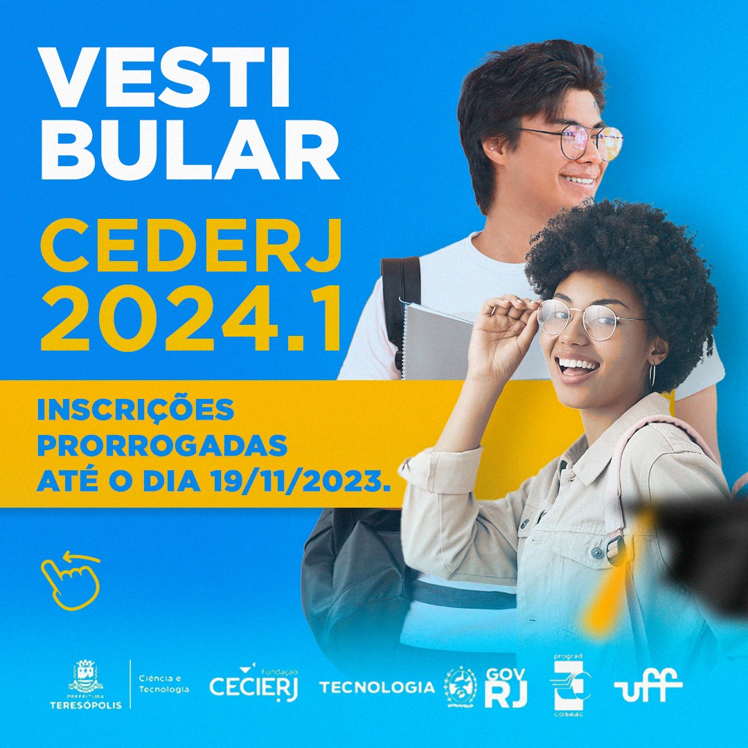 Inscrições para o Vestibular CEDERJ 2024.1 são prorrogadas até o próximo dia 19