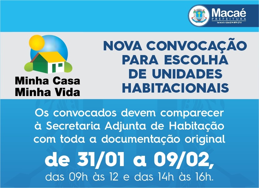 Prefeitura faz nova convocação para escolhas de unidades habitacionais