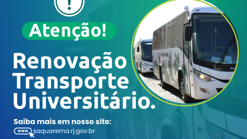 Prefeitura iniciará período de renovação do Transporte Universitário