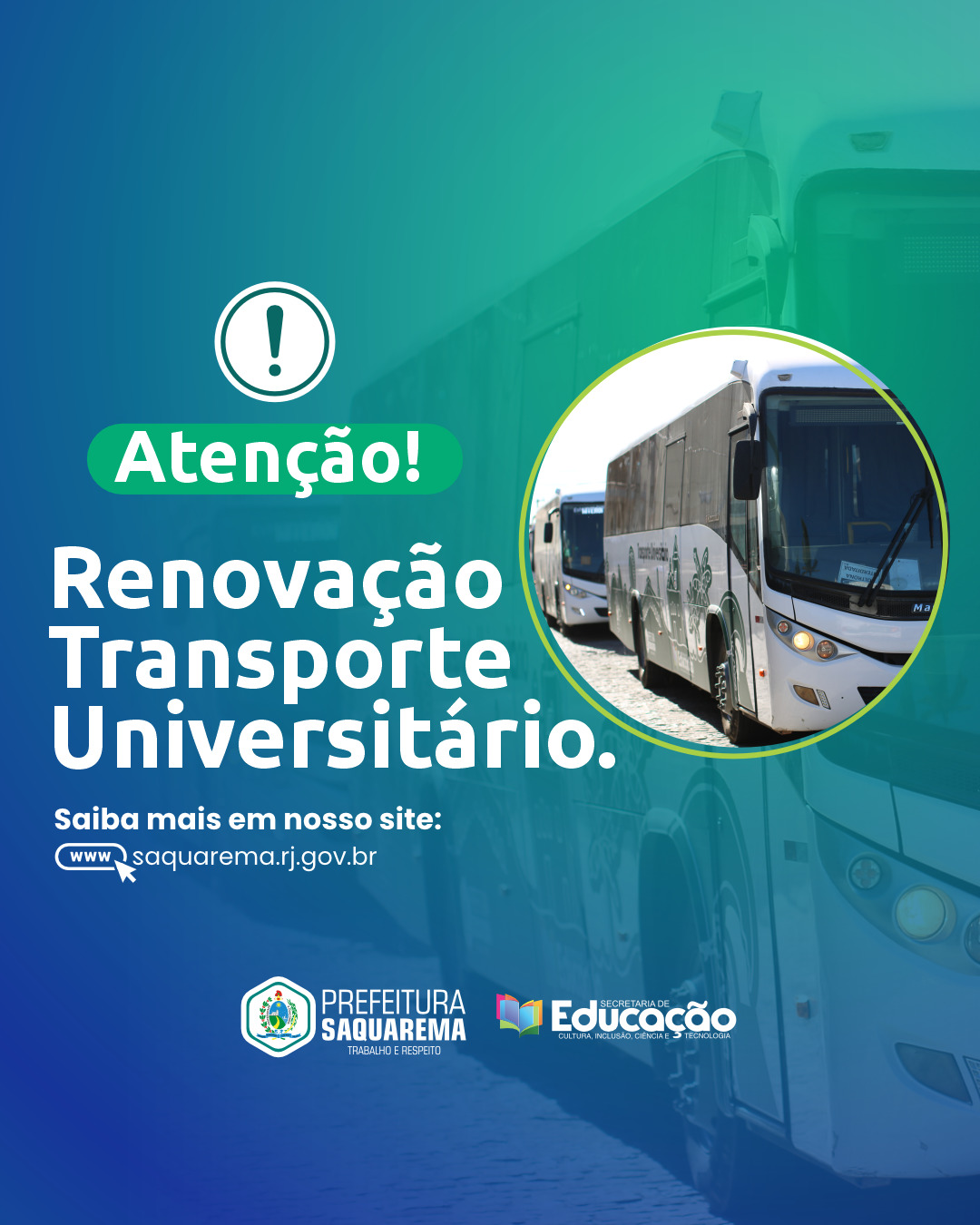 Prefeitura iniciará período de renovação do Transporte Universitário