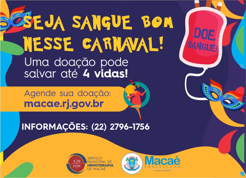 Hemoterapia reforça importância da doação de sangue para o Carnaval