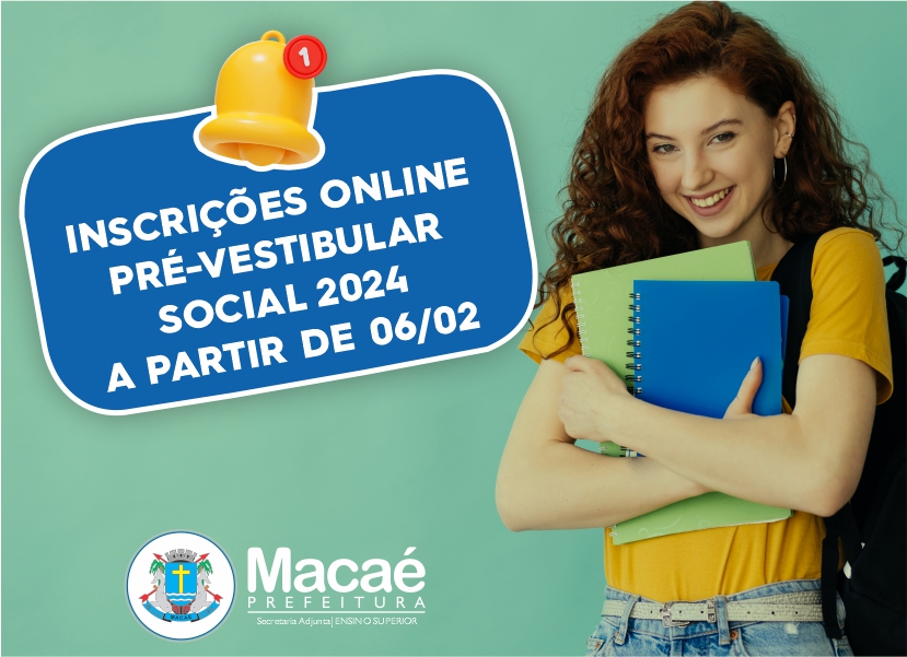 Inscrições online para Pré-Vestibular Social iniciam nesta terça-feira