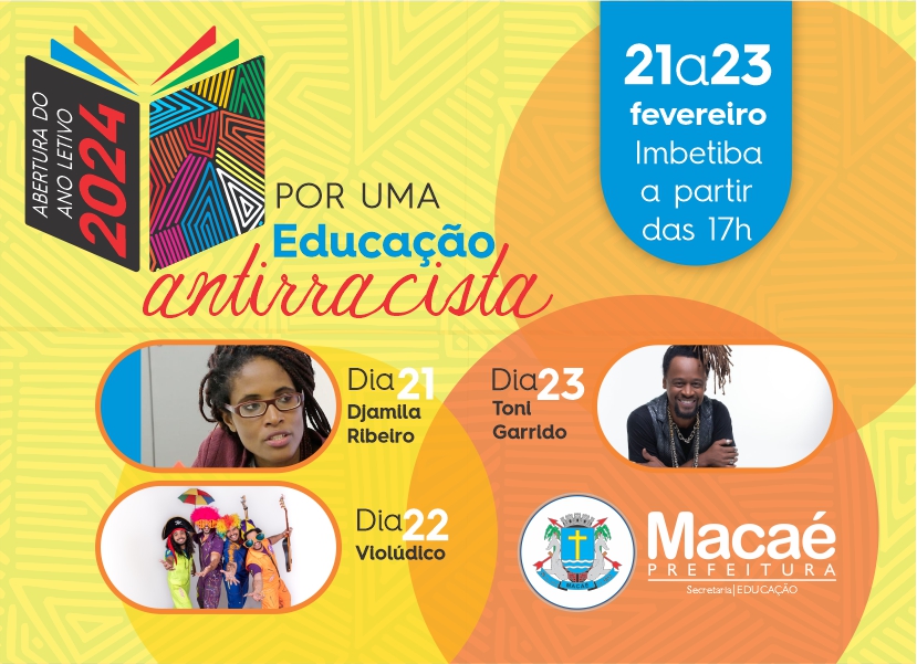 Educação realiza abertura do ano letivo dias 21, 22 e 23 com Djamila Ribeiro e Toni Garrido
