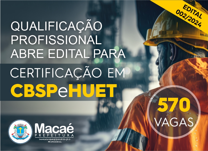 Qualificação profissional: inscrições para certificação gratuita em CBSP e HUET iniciam dia 20
