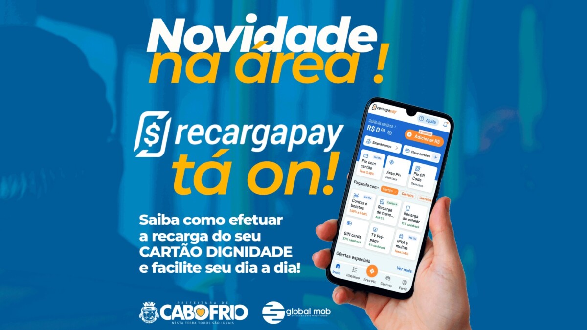 Cartão Dignidade, em Cabo Frio, pode ser recarregado de forma online