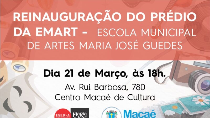 Reinauguração da Escola de Artes de Macaé será dia 21