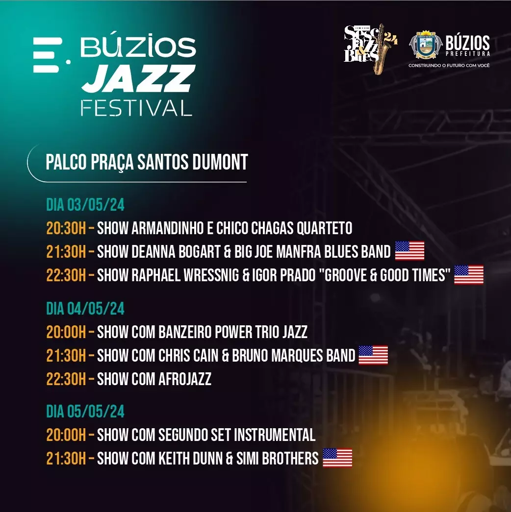 Búzios Jazz Festival 2024 começa neste fim de semana