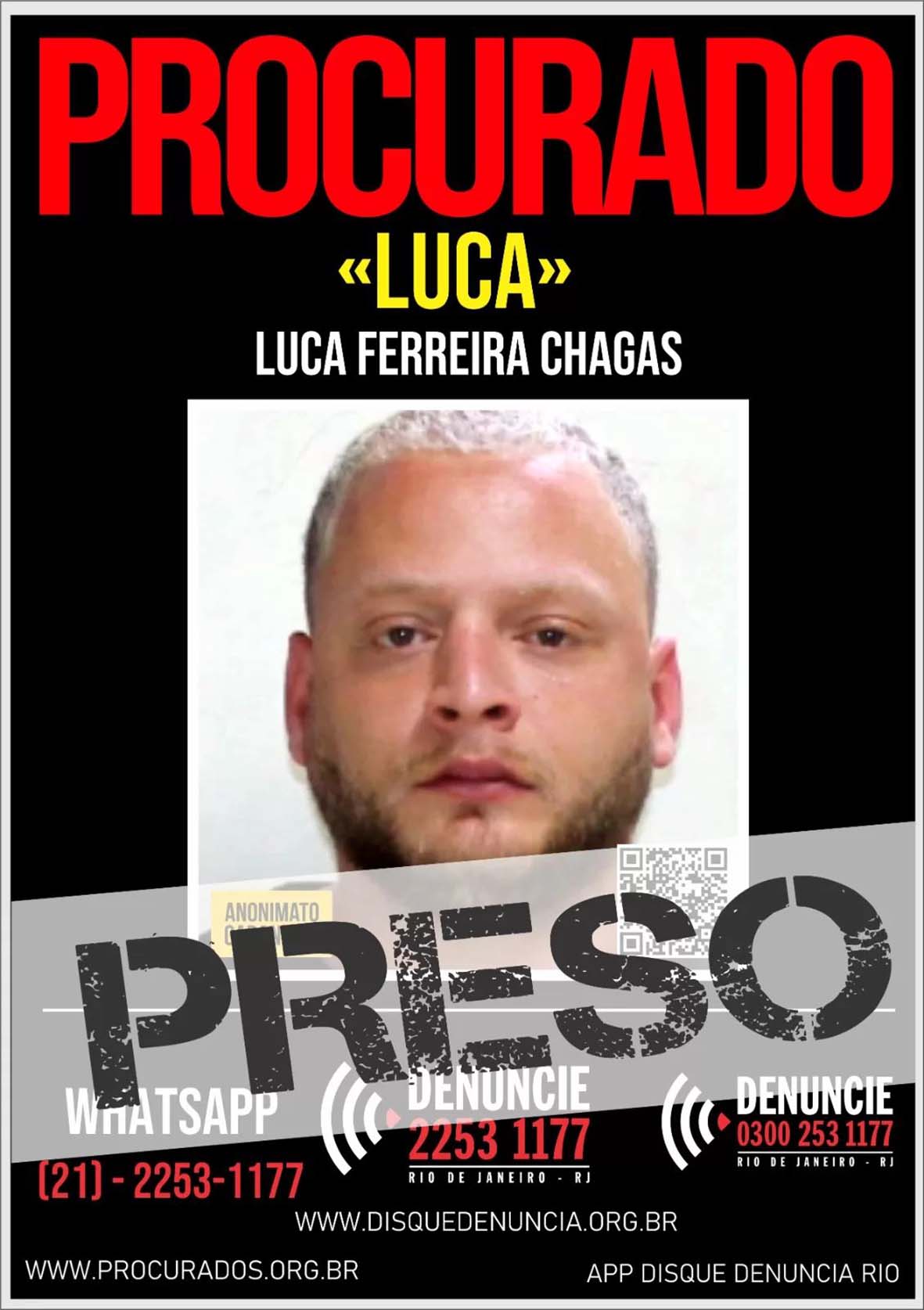 Luca Ferreira Chagas, foragido por tráfico de drogas, é detido em Cabo Frio