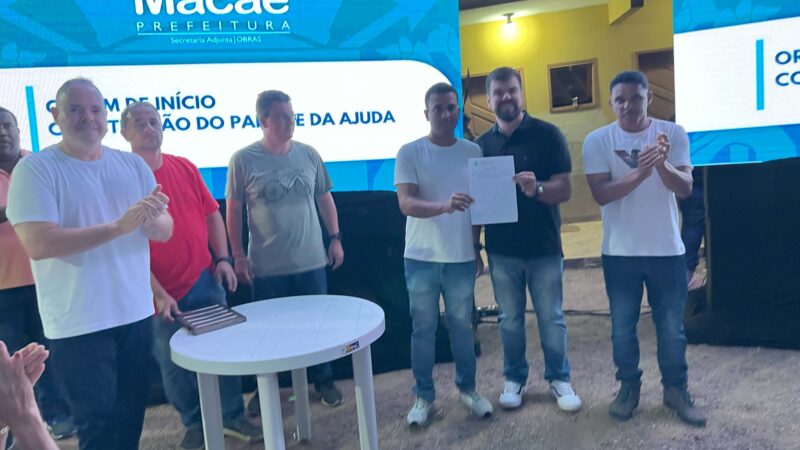 Prefeito Welberth Rezende entrega OS para transformação do Parque da Ajuda de Cima, em Macaé