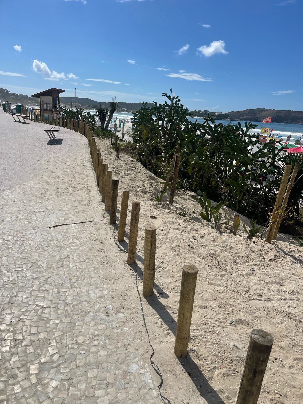 Praia do Forte, Cabo Frio,  recebe melhorias ambientais com replantio e instalação de cordas de sisal