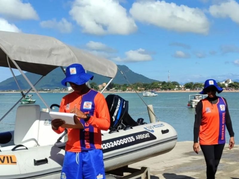 Agentes da Defesa Civil e do Corpo de Bombeiros reforçam segurança na orla de Rio das Ostras