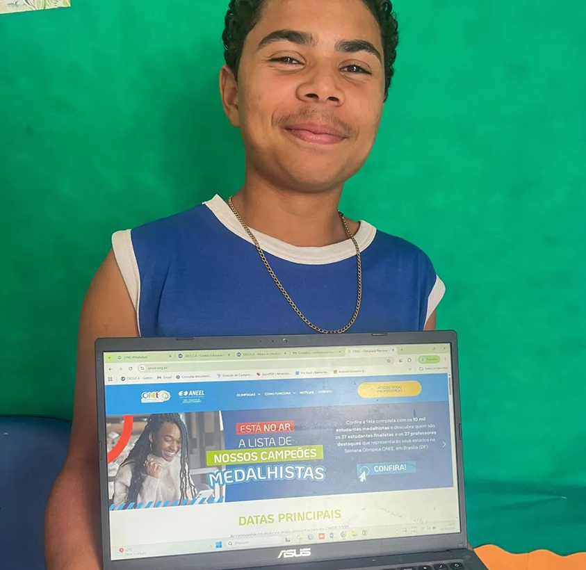 Estudante de escola quilombola de Cabo Frio conquista medalha inédita na Olimpíada Nacional de Eficiência Energética