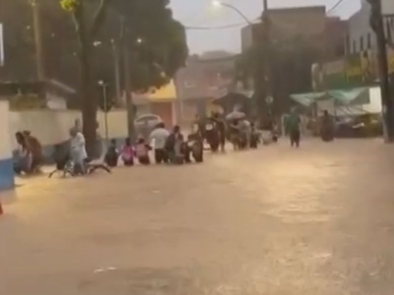 Chuvas fortes voltam a provocar estragos em Rio das Ostras; escola precisou ser evacuada