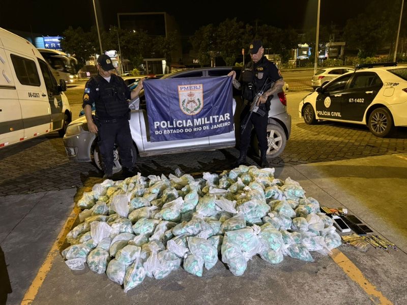 Prejuízo milionário: PM apreende drogas de mais de R$ 1 milhão em Rio das Ostras