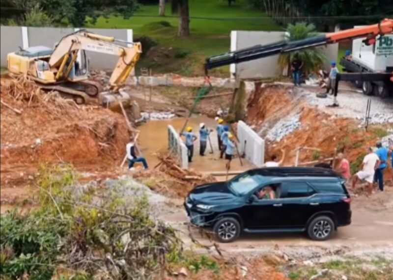 Ponte do Imbaú, em Silva Jardim, é demolida para construção de nova com o dobro da área
