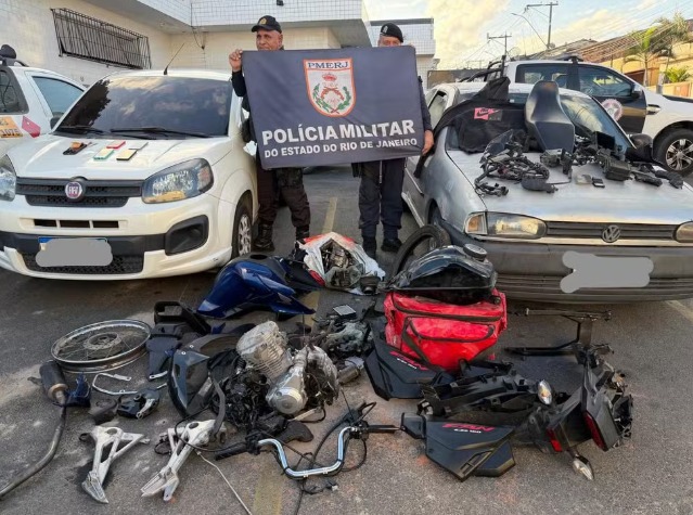 Grupo simula furto de moto para vender peças em Campos e acaba descoberto pela PM