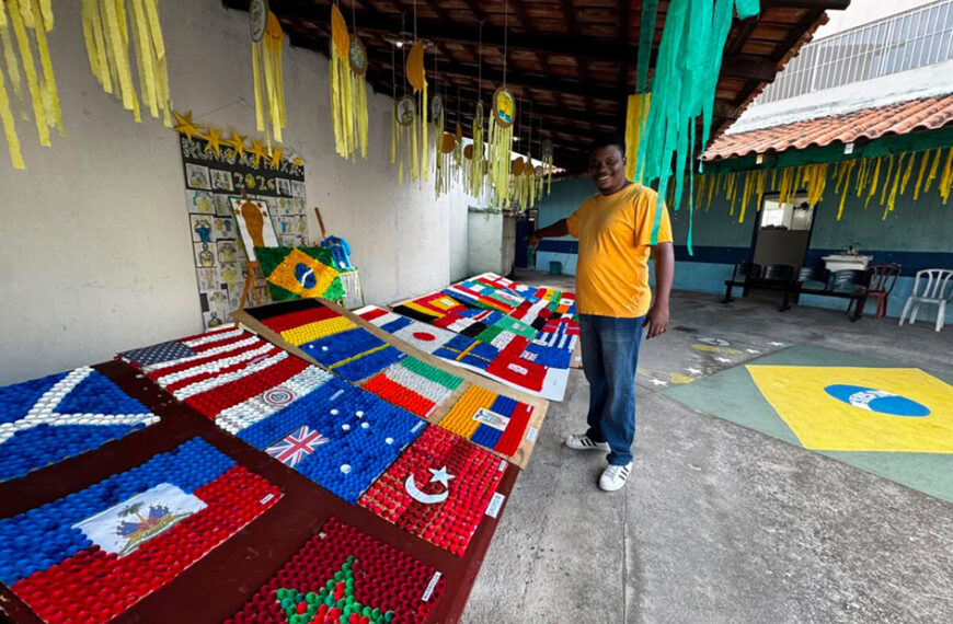 Arte, inclusão e reciclagem marcam exposição temática da Copa no Centro-Dia de Cabo Frio