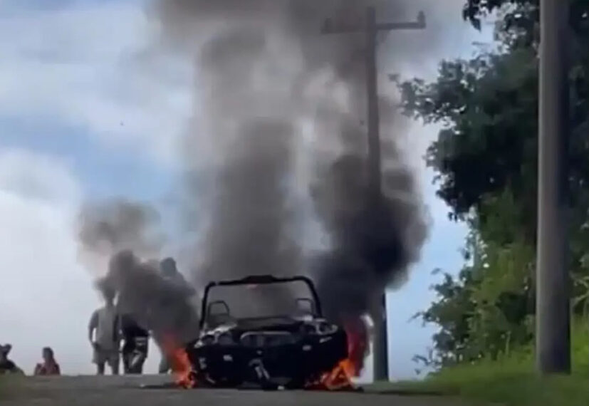 Incêndio com bugre de turismo em Búzios mobiliza fiscalização e Corpo de Bombeiros