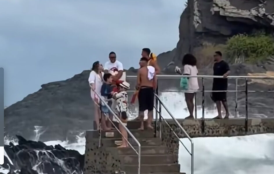 Ressaca interdita Forte São Matheus e deixa turistas ilhados em Cabo Frio