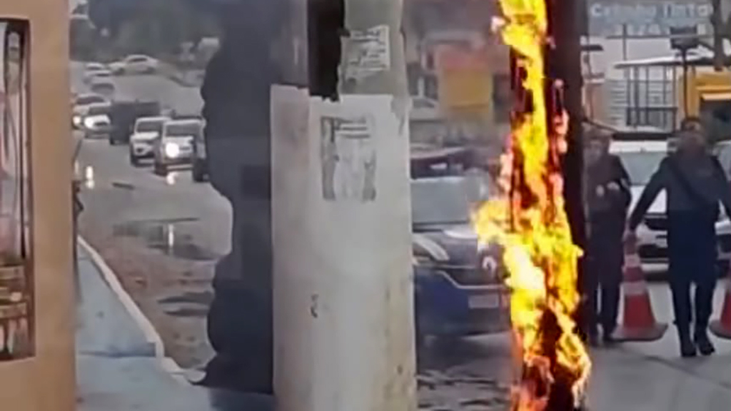 Iguaba Grande registra incêndio em poste durante a manhã