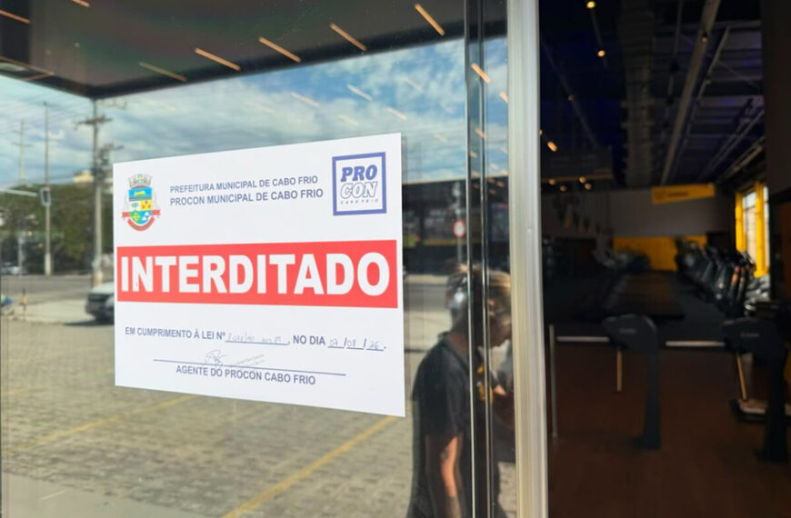 Cabo Frio fiscalização constata irregularidades e interdita academia em São Cristóvão